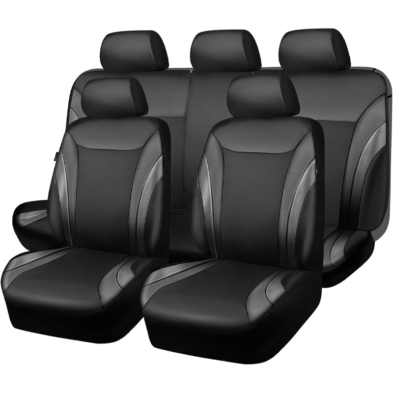 Car Seat Covers Premium Carbon Fiber Leather 5mm Composite Sponge Inside for SUV Van Sedan Truck