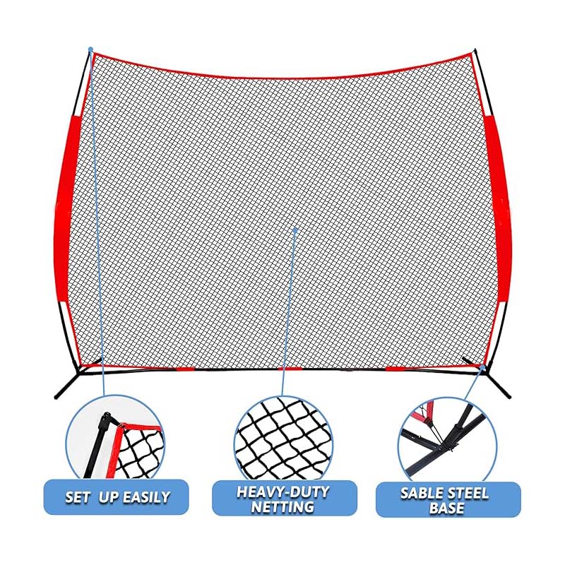 12x9 ft Ball Sports Barrier Netting, Portable Practice Equipment with Carry Bag, Protection Screen for Baseball Softball Lacrosse Soccer Hockey Training