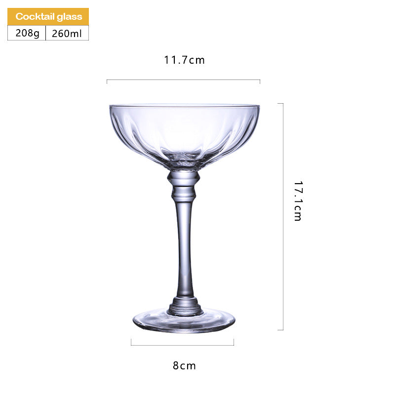 Textured Spirits Glass Champagne Cocktail Martini Glass Customized Crystal Stemware