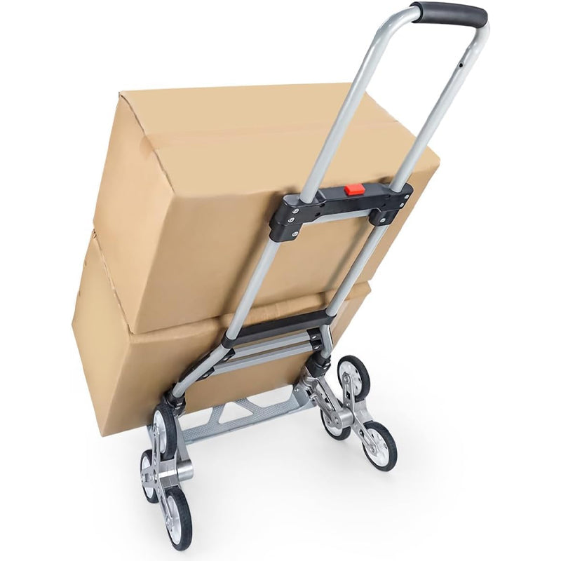 220 lbs Capacity Stair Climbing Cart with Telescoping Handle Folding Dolly Cart with 6 Wheels