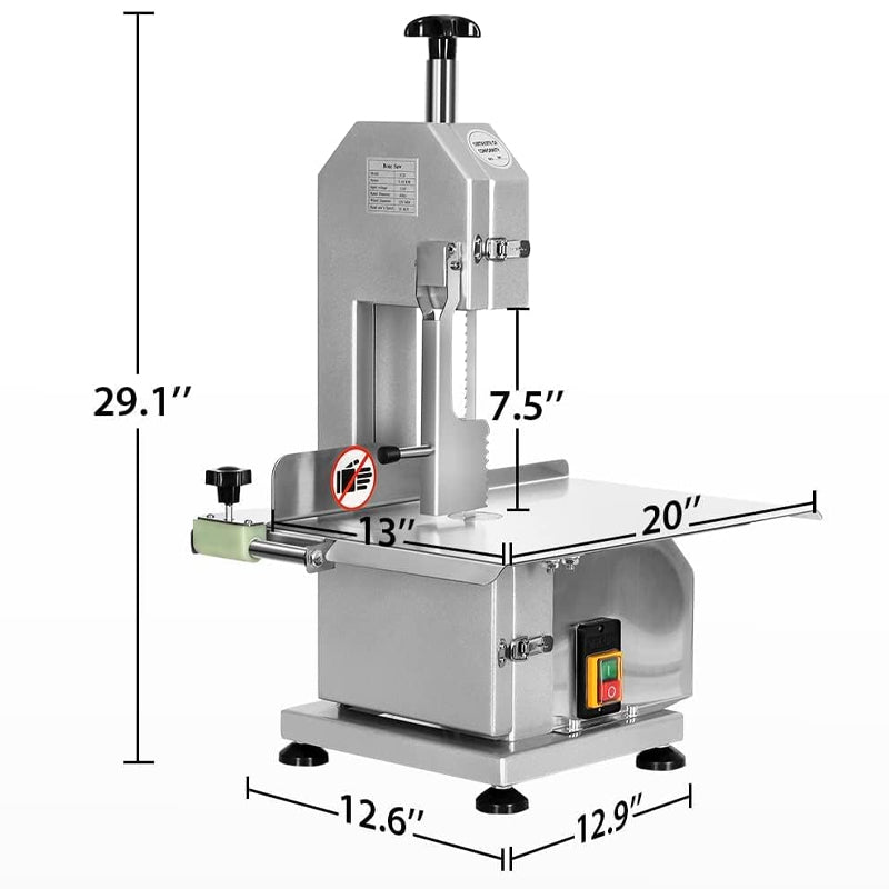 750w Bone Saw Machine Electric Frozen Meat Cutting Table Bandsaw Machine Stainless Steel Countertop