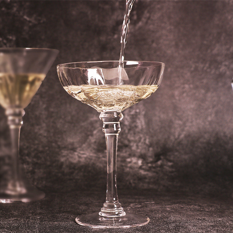 Textured Spirits Glass Champagne Cocktail Martini Glass Customized Crystal Stemware