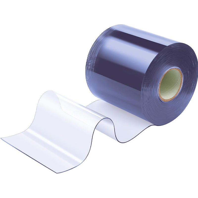 PVC Strip Curtain 50 ft Length x 8" Width x 0.08" Thickness Waterproof Clear Freezer Curtain