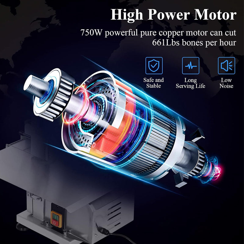 750w Bone Saw Machine Electric Frozen Meat Cutting Table Bandsaw Machine Stainless Steel Countertop