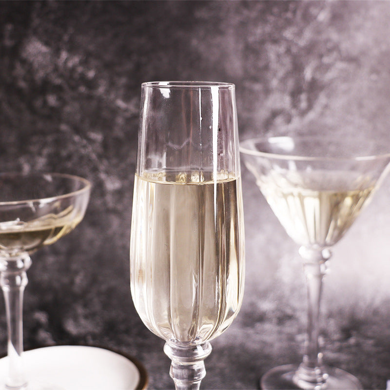 Textured Spirits Glass Champagne Cocktail Martini Glass Customized Crystal Stemware