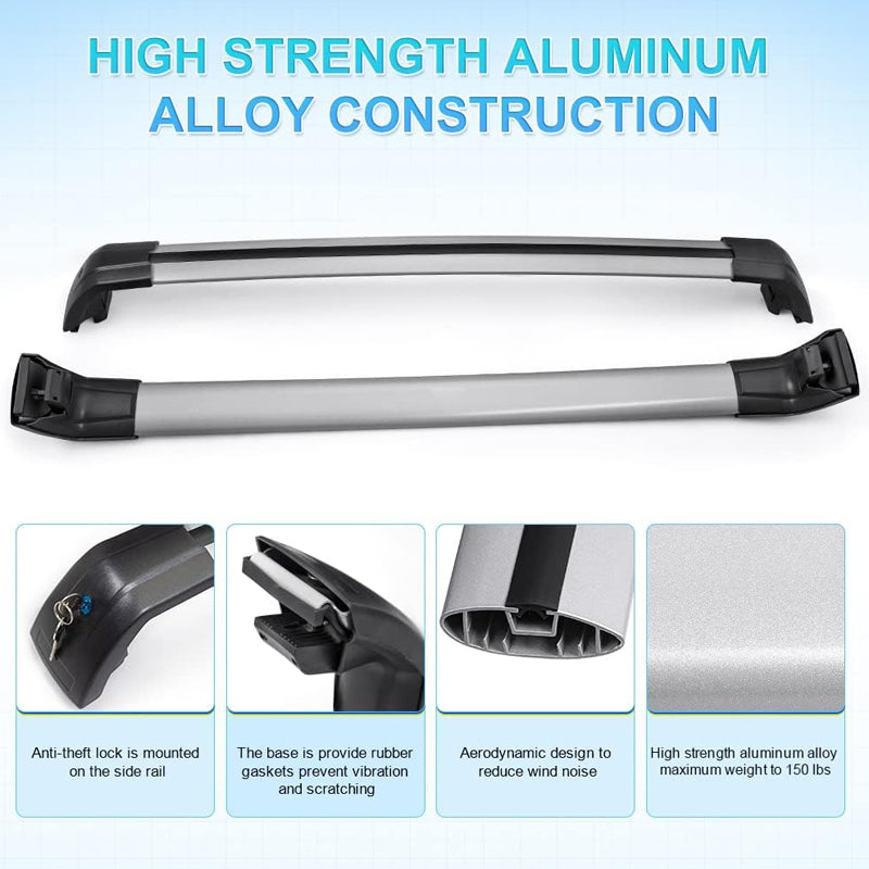 Roof Rack Cross Bars for Hyundai Tucson 2016-2021 Aluminum Luggage Rack Roof Rack Crossbar