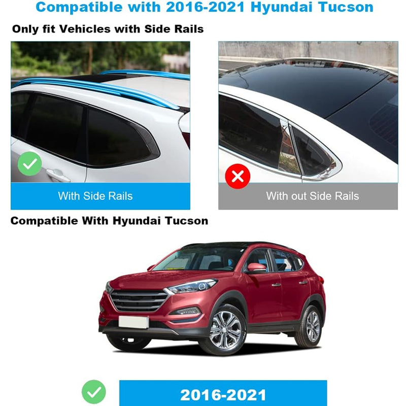 Roof Rack Cross Bars for Hyundai Tucson 2016-2021 Aluminum Luggage Rack Roof Rack Crossbar