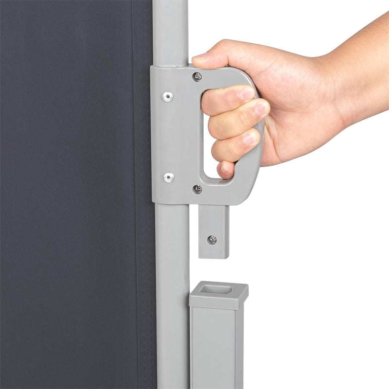 118" × 63" Retractable Side Awning Waterproof UV-Resistant Aluminum Patio Side Awning Screen Fence