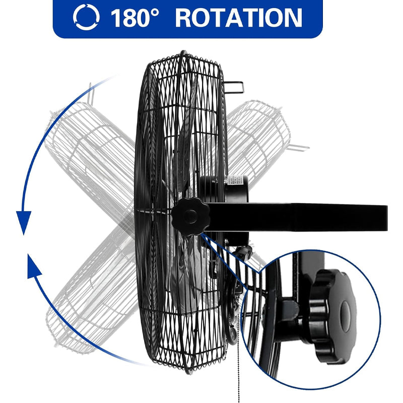 18 Inch Wall Mount Fan 4300 CFM 3-Speeds High Velocity Wall Fan Industrial Wall Fan Barn Fan
