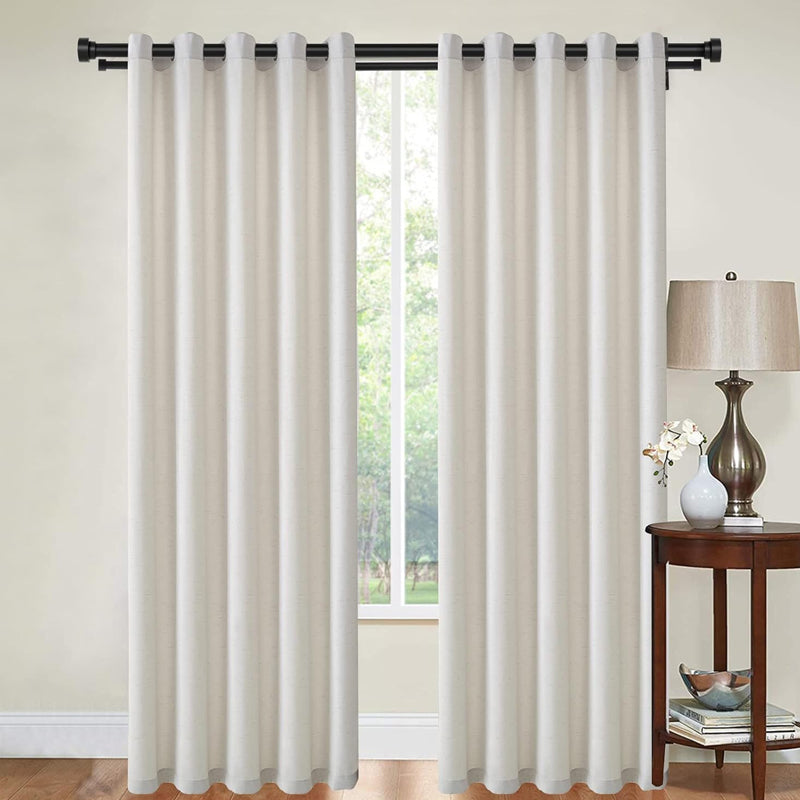 1 Inch Double Curtain Rods for Windows 36 to 72 Inch Matte Black Double Drapery Rod Set