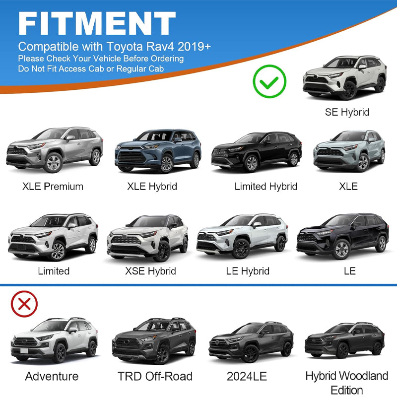 260lbs Roof Rack Cross Bars for Toyota RAV4 2019-2024 LE XLE XSE Aluminum Lockable Crossbars