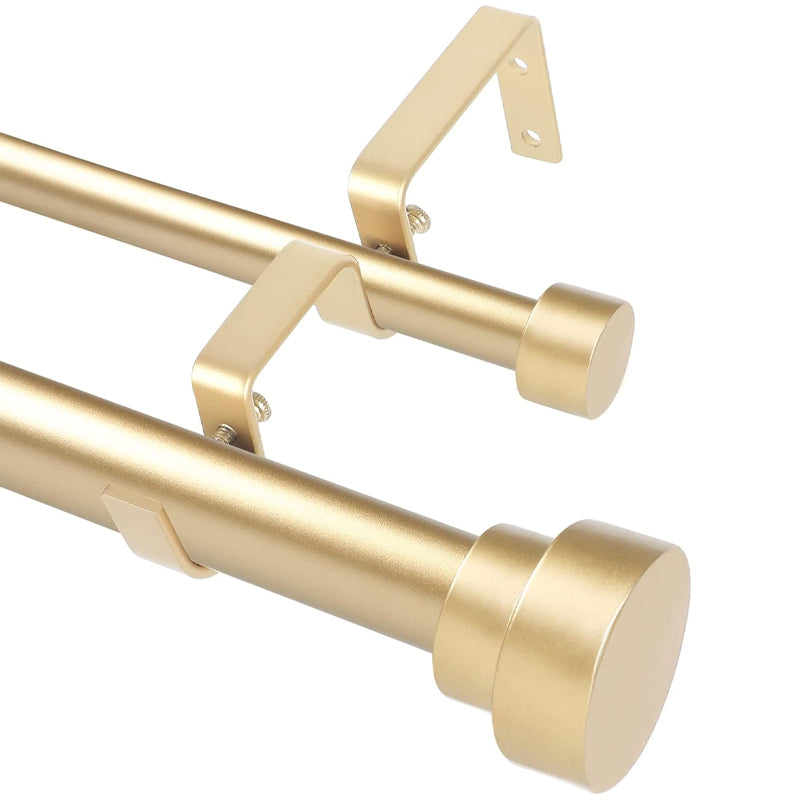 1 Inch Double Curtain Rods for Windows 36 to 72 Inch Matte Black Double Drapery Rod Set