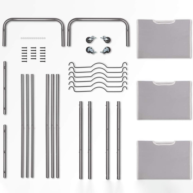 3 Section Laundry Sorter Laundry Hamper Cart Rolling Lockable Wheels Removable Bags Laundry Basket