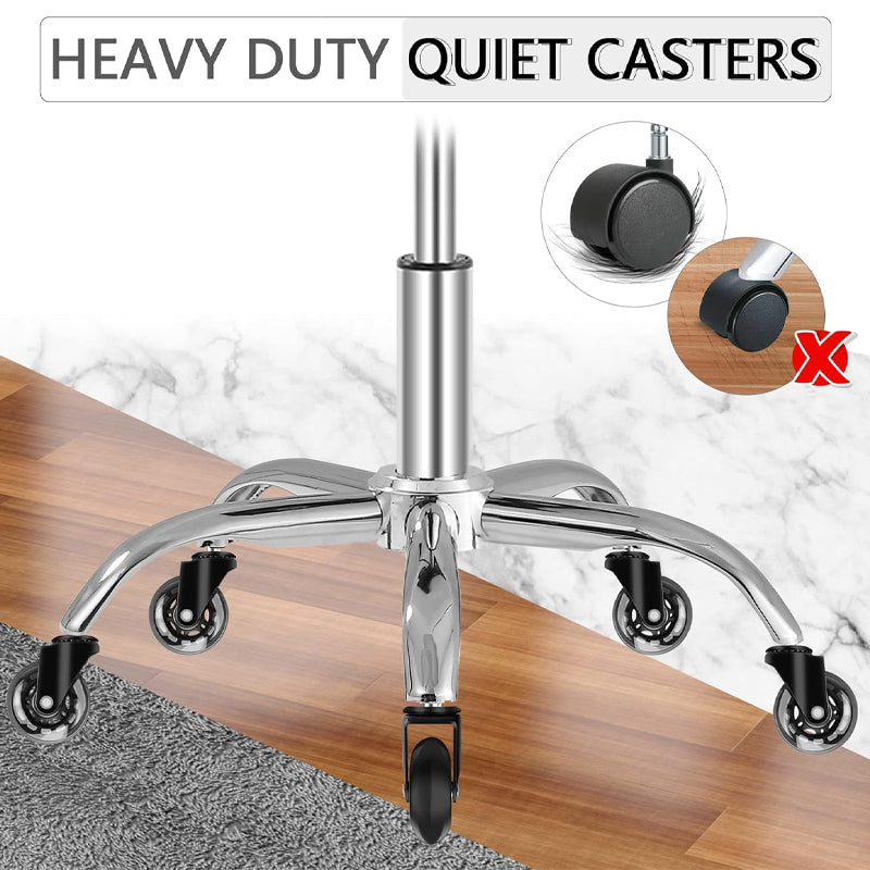 Saddle Stool 300 lbs Weight Capacity Height Adjustable 360 Swivel Rolling Stool with Wheels