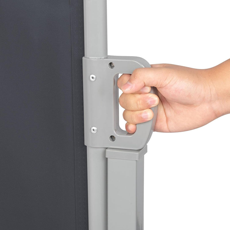 118" × 63" Retractable Side Awning Waterproof UV-Resistant Aluminum Patio Side Awning Screen Fence