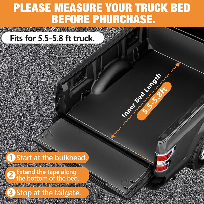5.5-5.8ft Truck Tent PU3000 Waterproof Pickup Truck Tent Truck Bed Tent 2-3 Person