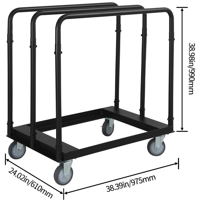 1500 LBS Steel Panel Truck Drywall Cart Heavy-Duty Drywall Sheet Cart for Garage Home Warehouse