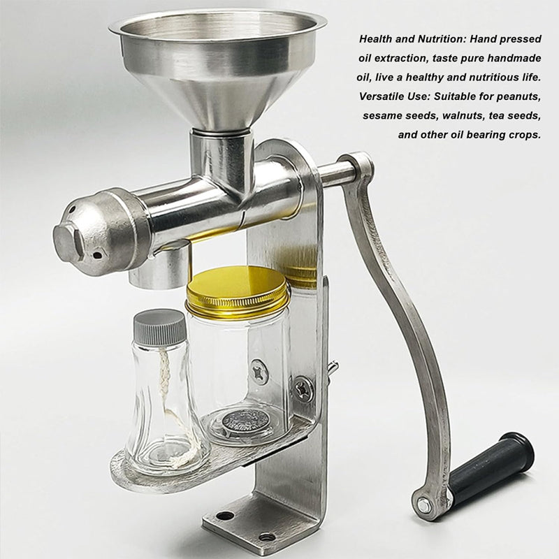Manual Oil Press Machine Household Stainless Steel Oil Extractor Machine for Nut Seed