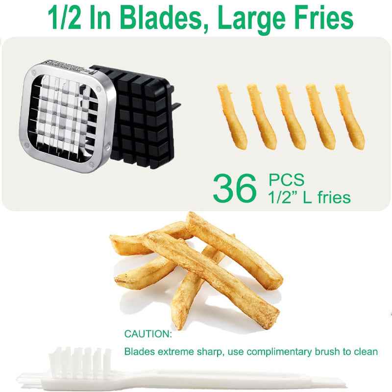 Manual Potato Cutter with 1/2 Inch Blade Stainless Steel French Fry Cutter for Carrot Yam