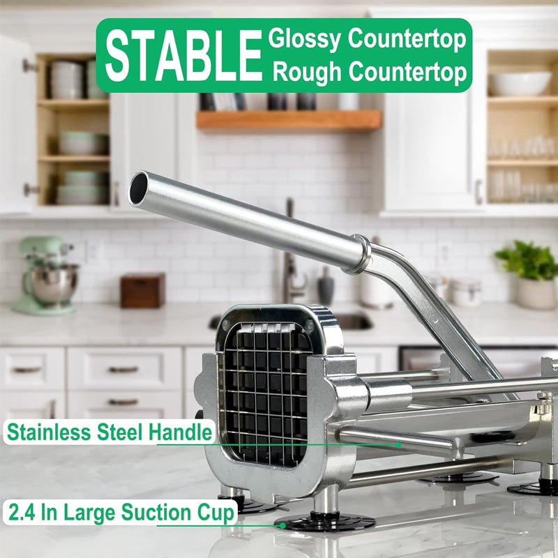 Manual Potato Cutter with 1/2 Inch Blade Stainless Steel French Fry Cutter for Carrot Yam