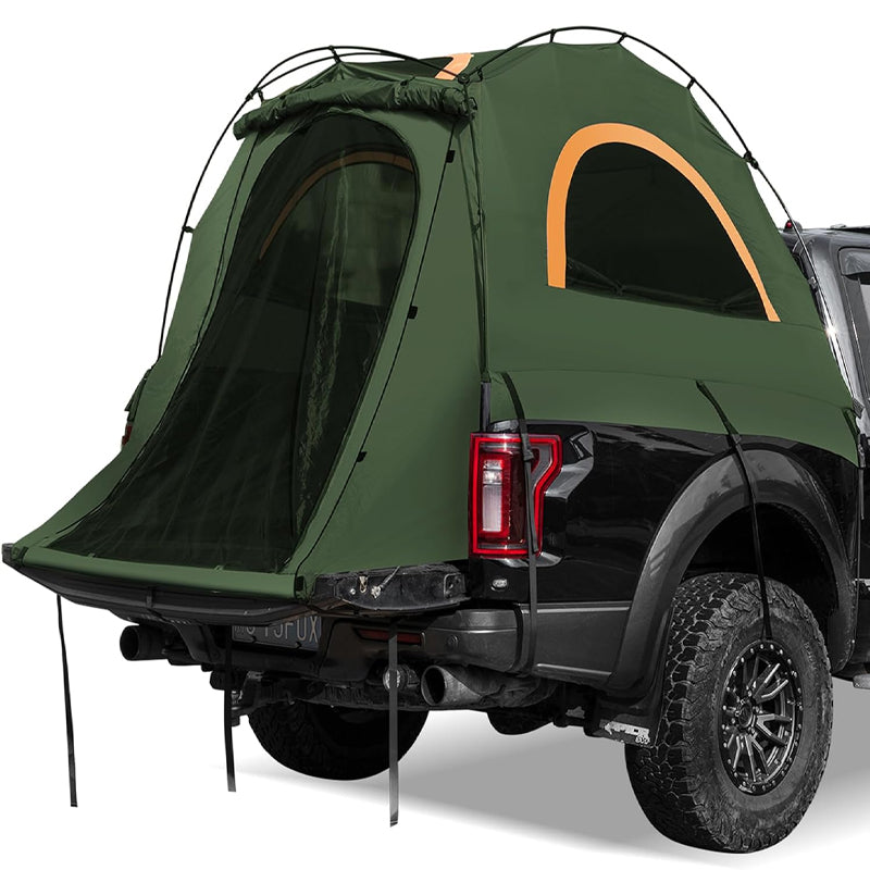 6.4-6.7ft Truck Bed Tent PU3000 Waterproof Pickup Truck Tent Double Layer Windows Truck Tent