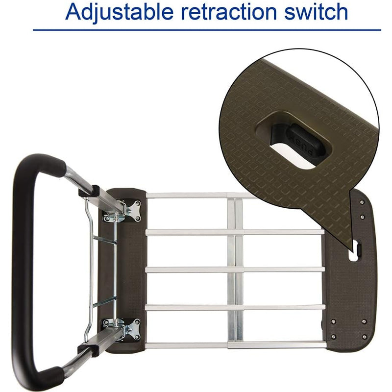 330 lbs Capacity Folding Hand Cart Aluminum Platform Cart Foldable Push Cart with Polyurethane Mute Wheel