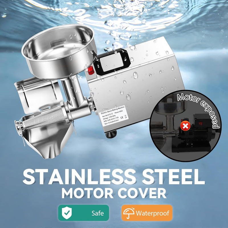 450W Electric Tomato Strainer Stainless Steel Tomato Milling Machine Commercial Food Squeezer