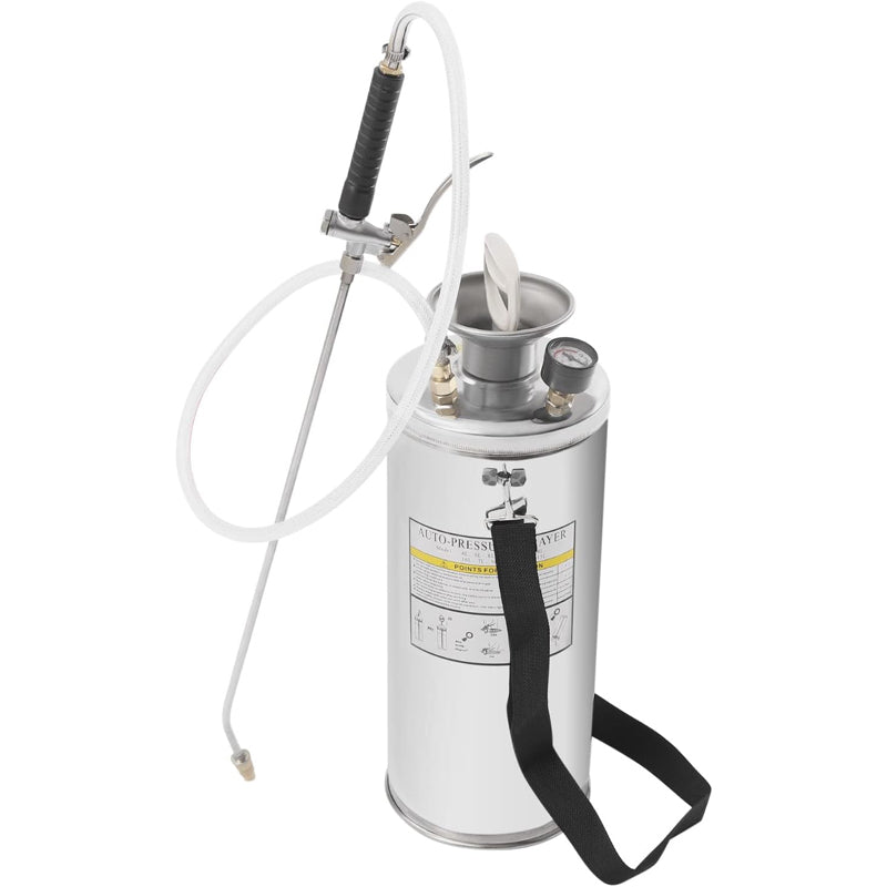 2Gal Stainless Steel Sprayer with Pressure Gauge and Safety Valve Hand Pump Sprayer for Gardening Lawn