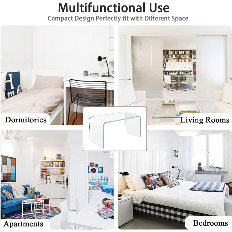 Acrylic Coffee Table Clear Acrylic End Table 32" x 16" x 16" x 3/5'' Thick Table for Living Room