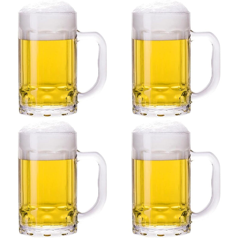 410ml Heavy Beer Mug Large Beer Glasses with Handle Glass Steins Classic Beer Mug
