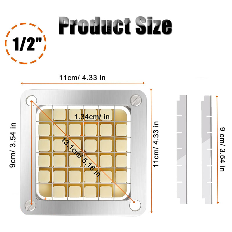 1/2 inch Dicer Blade Replacement Chopper Blade Commercial Stainless Steel Blade for French Fry Cutter