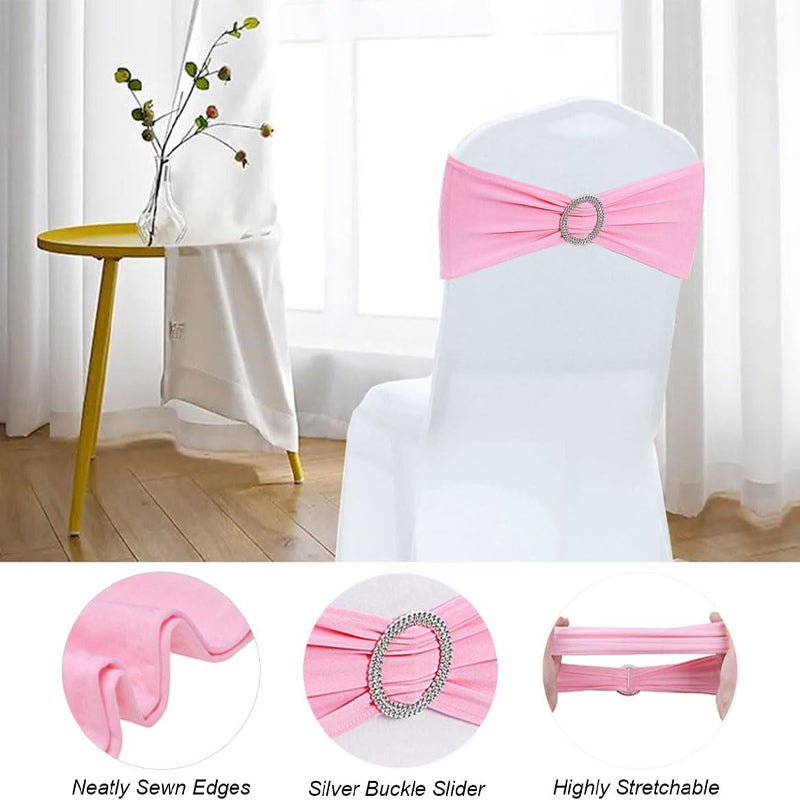 Gold Stretch Spandex Chair Sashes 50PCS Chair Sashes Spandex Stretch Chair Bows