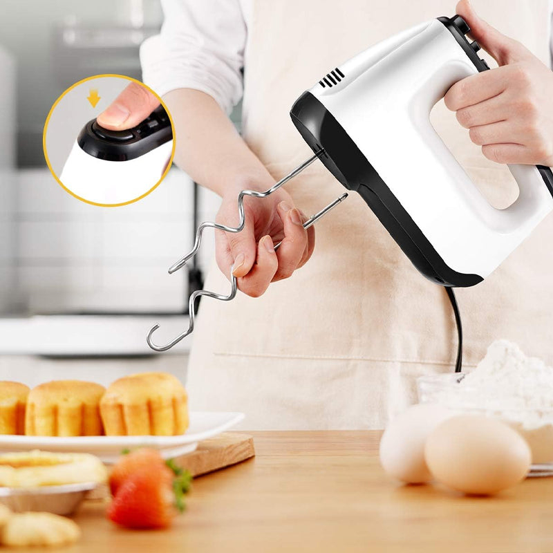 250w Electric Hand Mixer 6 Speed Handheld Mixer with 5 Stainless Steel Accessories