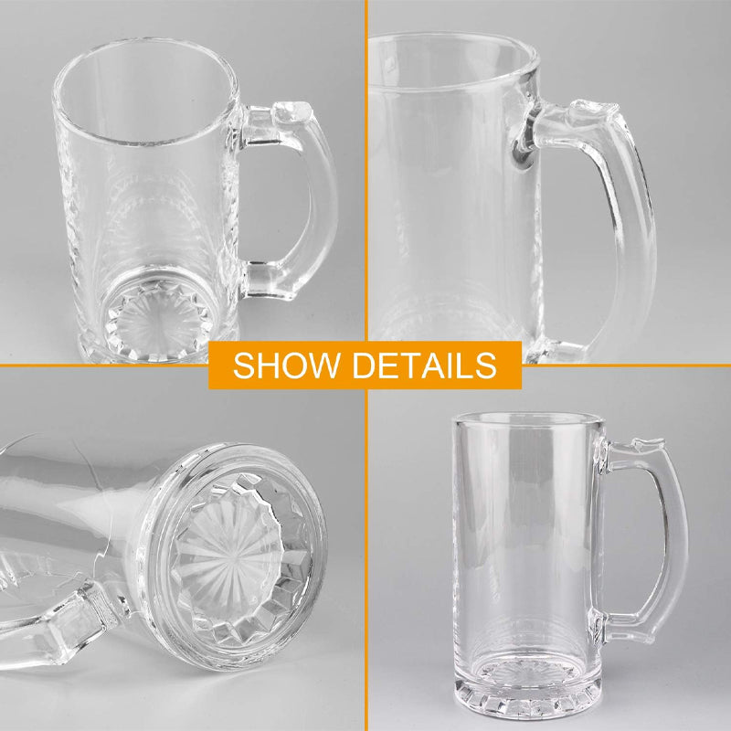 500ml Beer Mug Glass Mug With Handle Large Beer Glass For Freezer Drinking Glass
