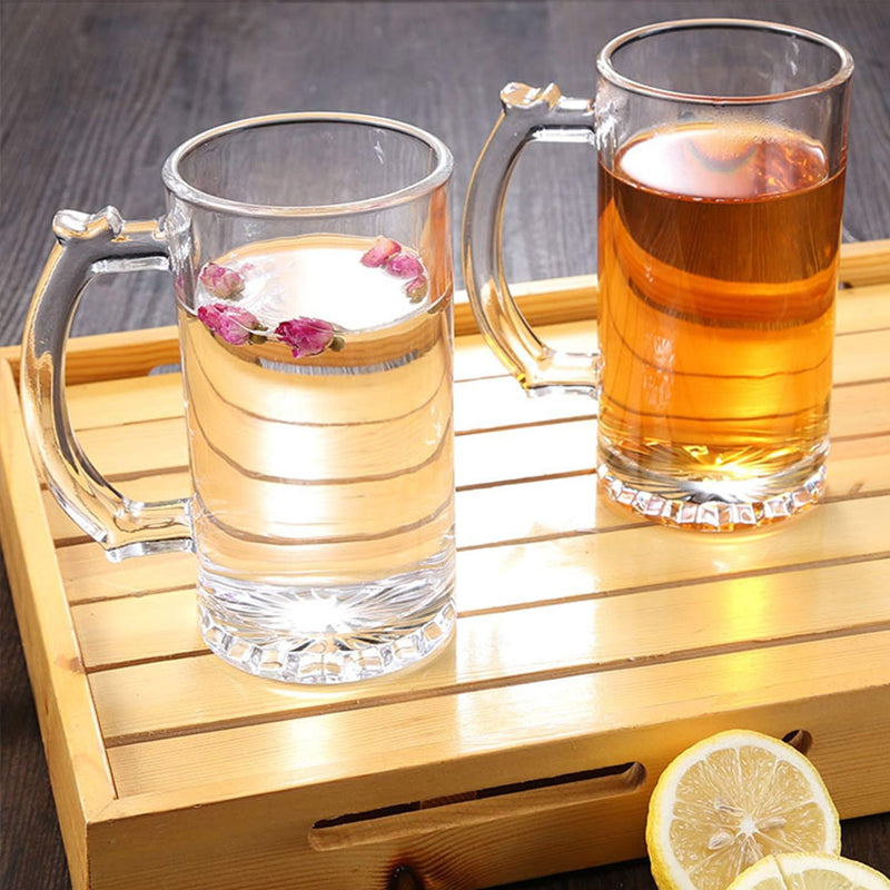 500ml Beer Mug Glass Mug With Handle Large Beer Glass For Freezer Drinking Glass