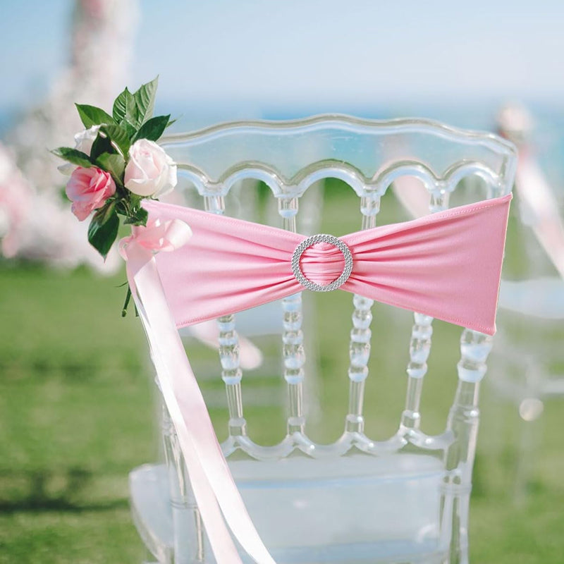 Gold Stretch Spandex Chair Sashes 50PCS Chair Sashes Spandex Stretch Chair Bows