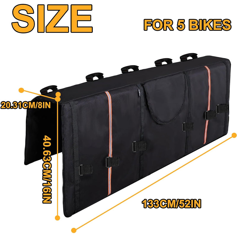 52'' Tailgate Pad 5-Bike Pickup Truck Tailgate Protection Pad with 3 Tool Pockets