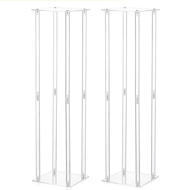 31.5 inch Tall Wedding Flower Stand Acrylic Vase 2PCS Floral Display Rack