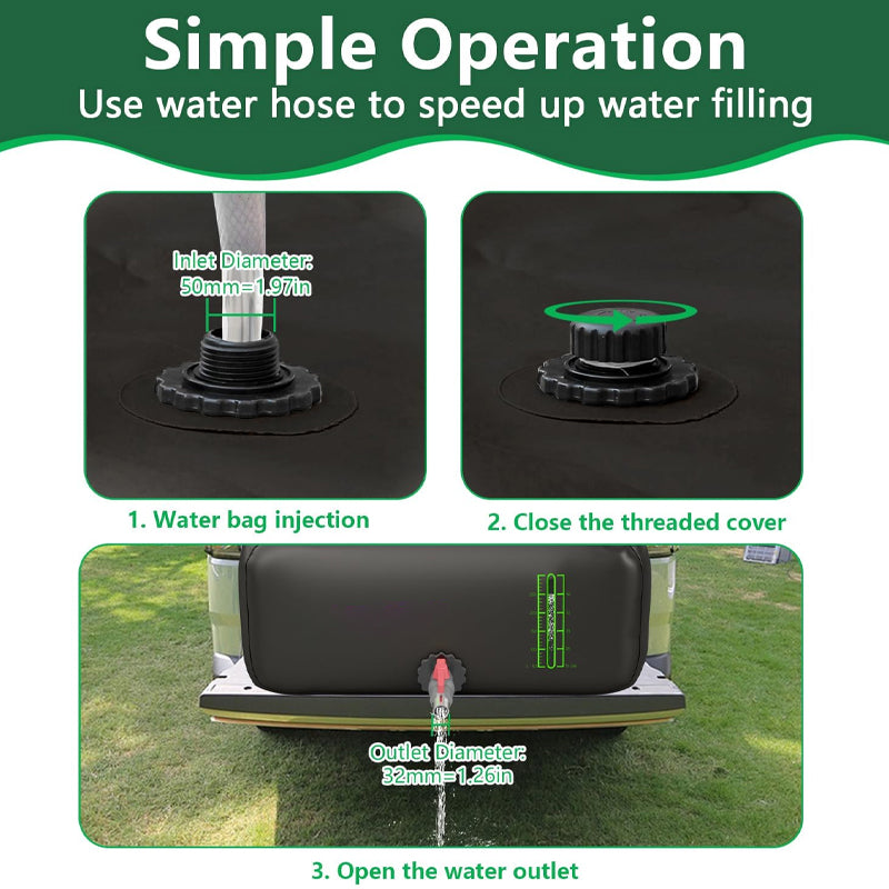 240L/63 Gallon Water Storage Bladder with Water Level Indicator PVC Water Tank Water Bag