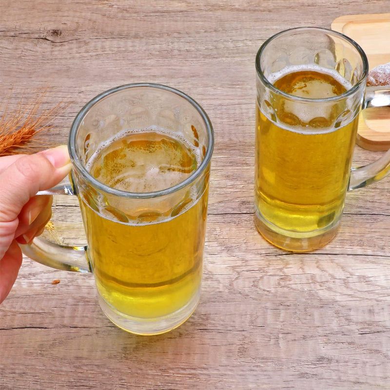 Glass Beer Mug Clear 500ml 16 oz Glass Mug with Handle Versatile Glass Cup
