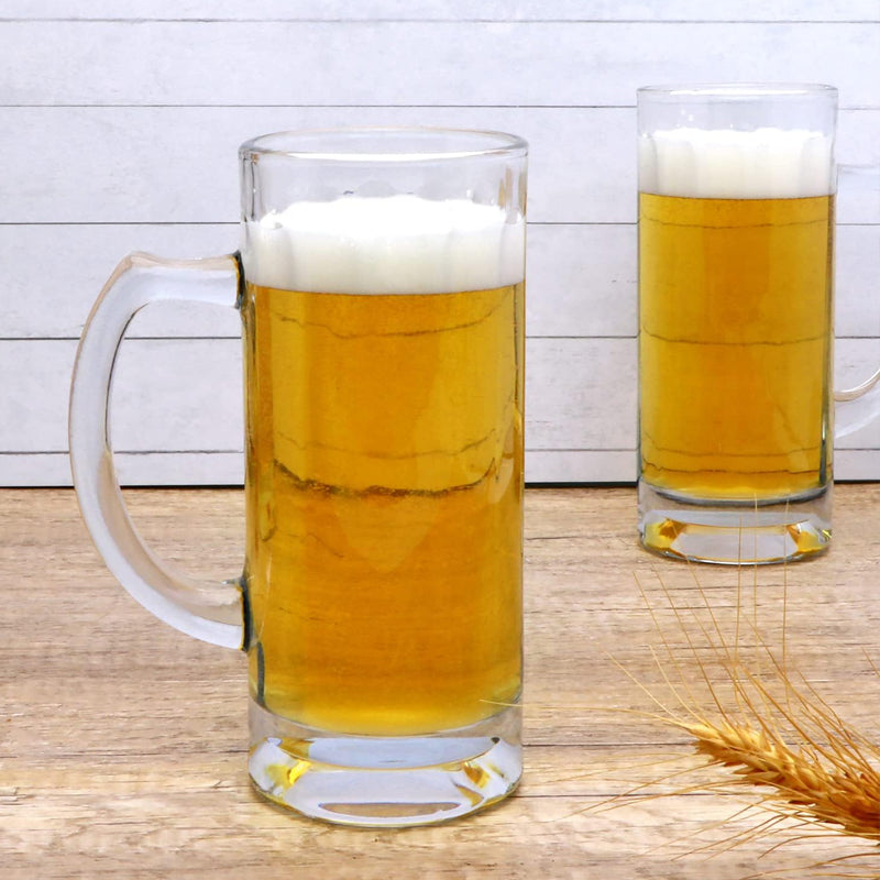 Glass Beer Mug Clear 500ml 16 oz Glass Mug with Handle Versatile Glass Cup