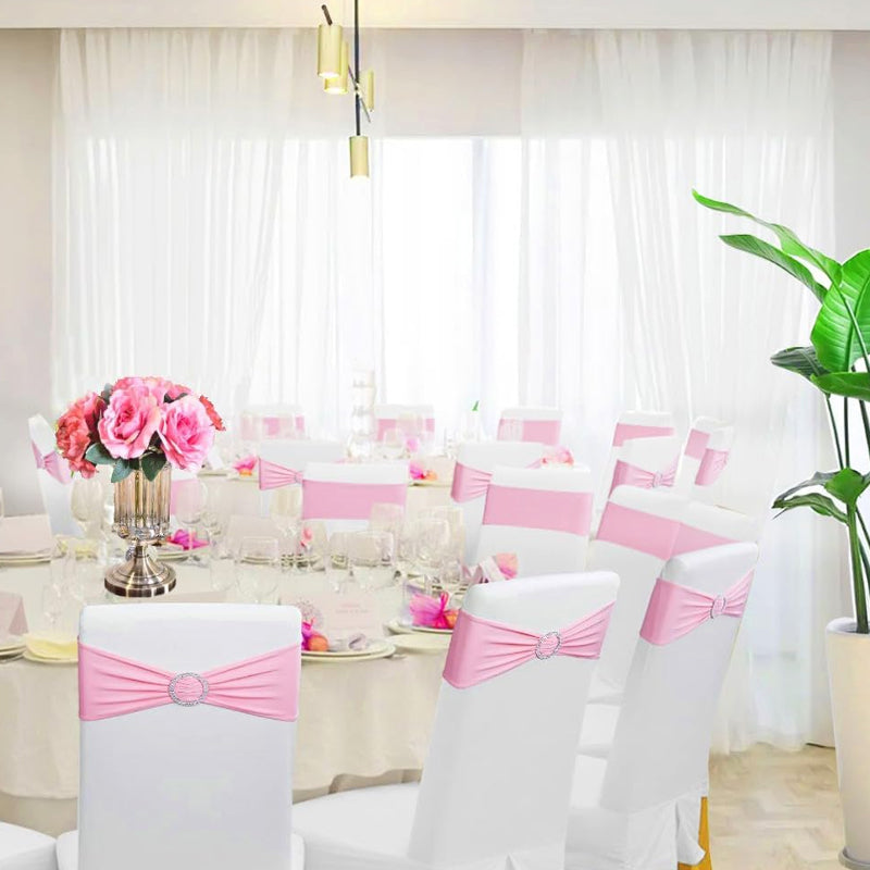 Gold Stretch Spandex Chair Sashes 50PCS Chair Sashes Spandex Stretch Chair Bows