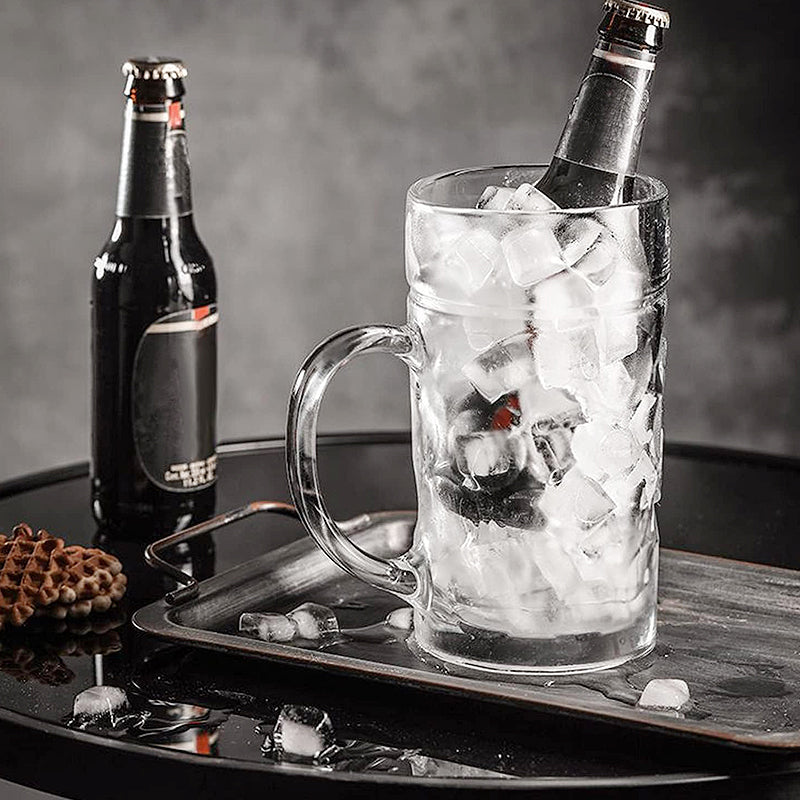 1200ml/40oz Big Beer Mug Jumbo Glass Beer Mug With Handle Super Beer Glass BPA Free