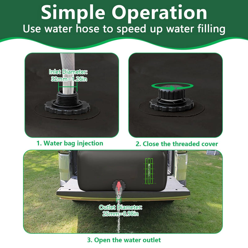 110L/29 Gallon Water Storage Bladder Water Tank Water Bag Foldable Water Storage Container