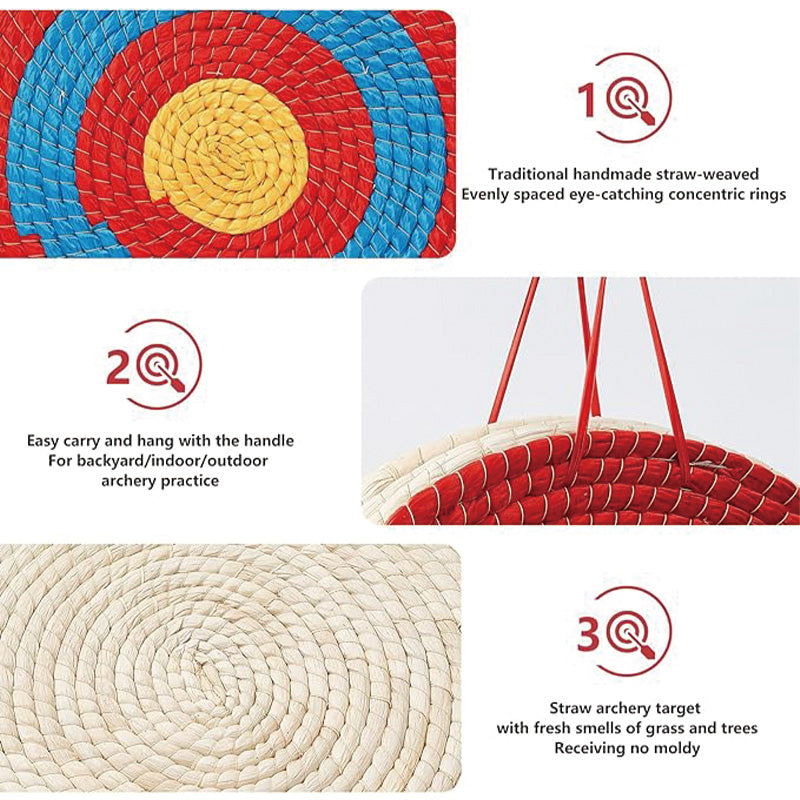 Archery Targets for Backyard 20 Inch Traditional Hand-Made Round Straw Archery Target Bow & Arrow Target for Archery Practice