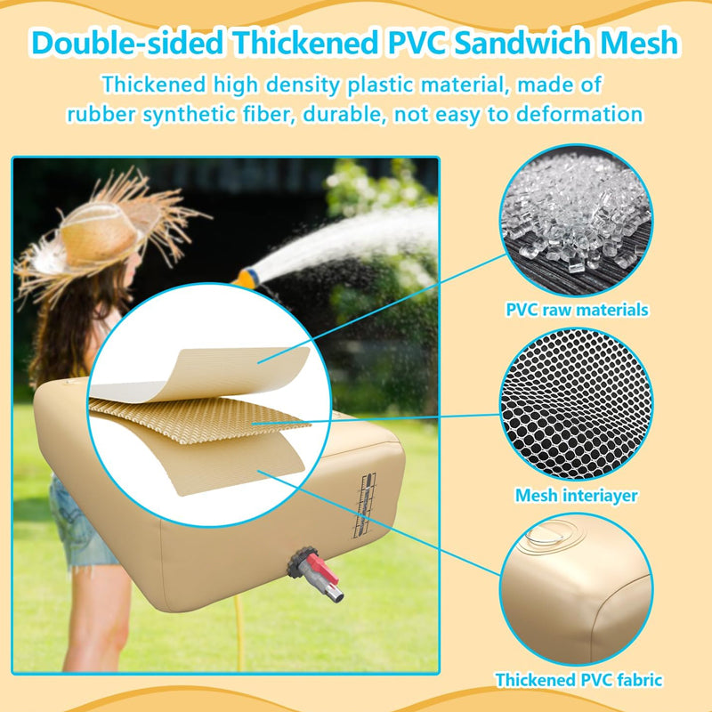 87 Gallon/330L Water Storage Bladder PVC Foldable Water Bladder Emergency Water Tank Water Bag