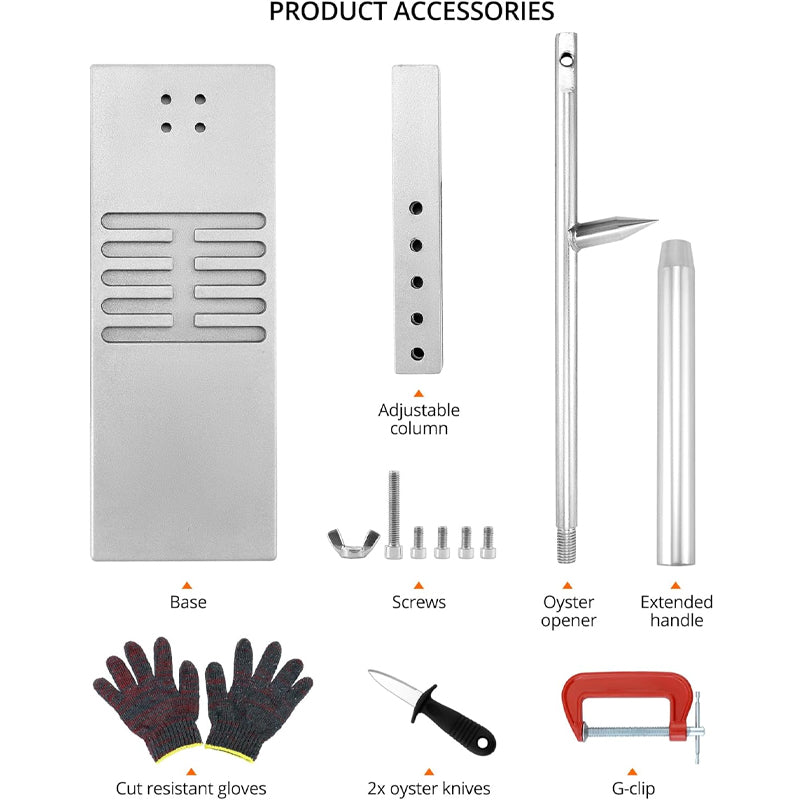 Oyster Shucker Machine Set Stainless Steel Oyster Opener Tool Adjustable Oyster Shucker Tool