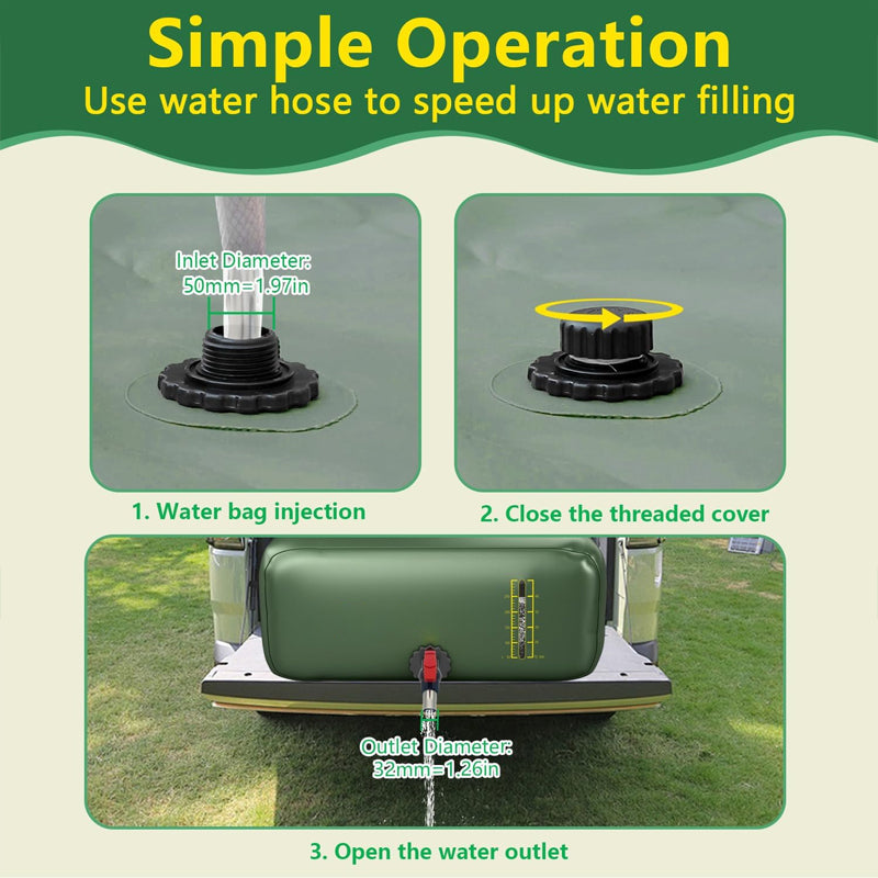 264 Gallon/1000L Large Capacity Foldable Water Storage Bladder Portable Emergency Water Bag