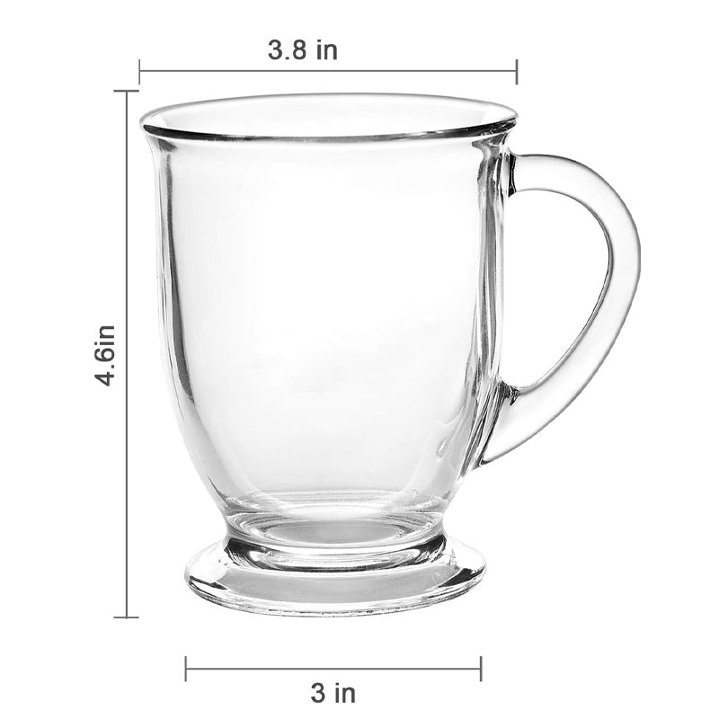 450ml/15oz Coffee Glass Clear Coffee Cup with Handle for Latte Cappuccino Hot Beverages