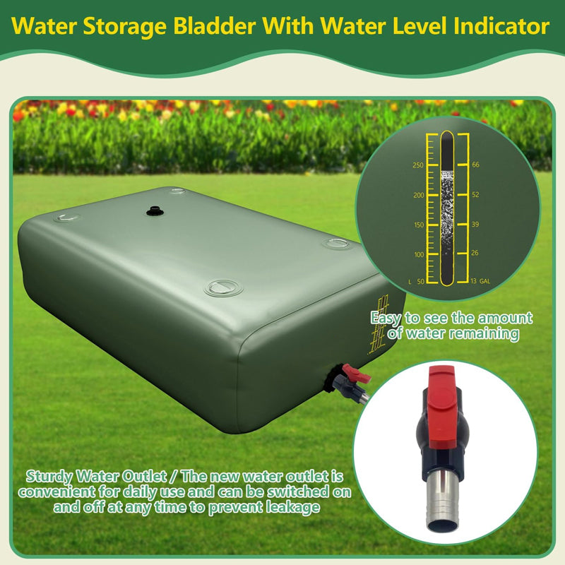 264 Gallon/1000L Large Capacity Foldable Water Storage Bladder Portable Emergency Water Bag